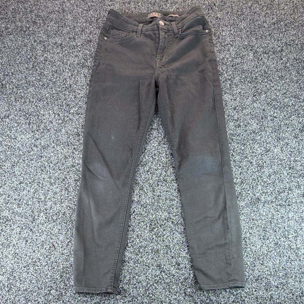 JEN7 by 7 For All Mankind Jeans Womens Size 2 Black Stretch Denim Slim Leg